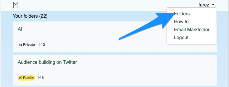 Link to Folders page